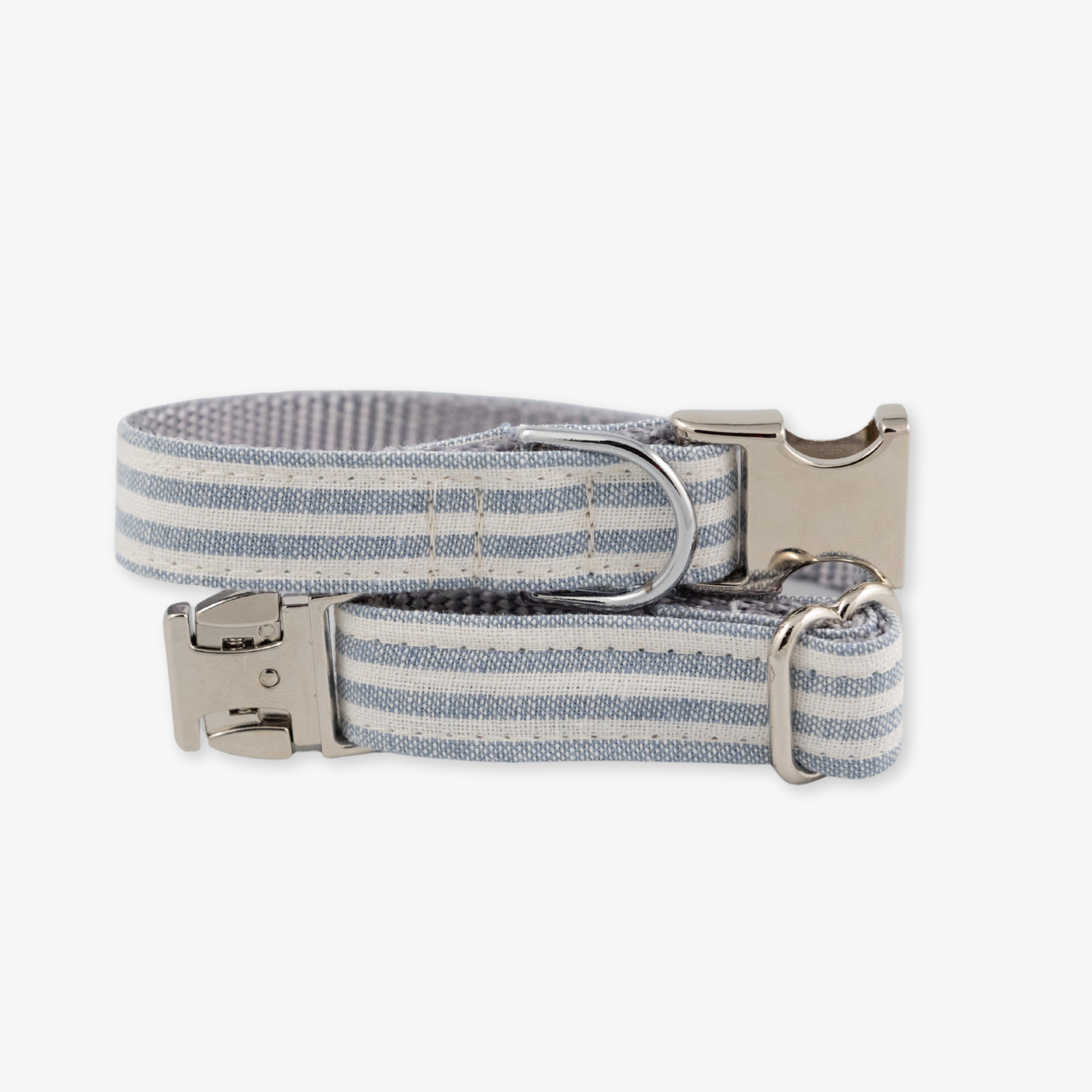 Chambray Stripe Dog Collar The Rover Boutique M