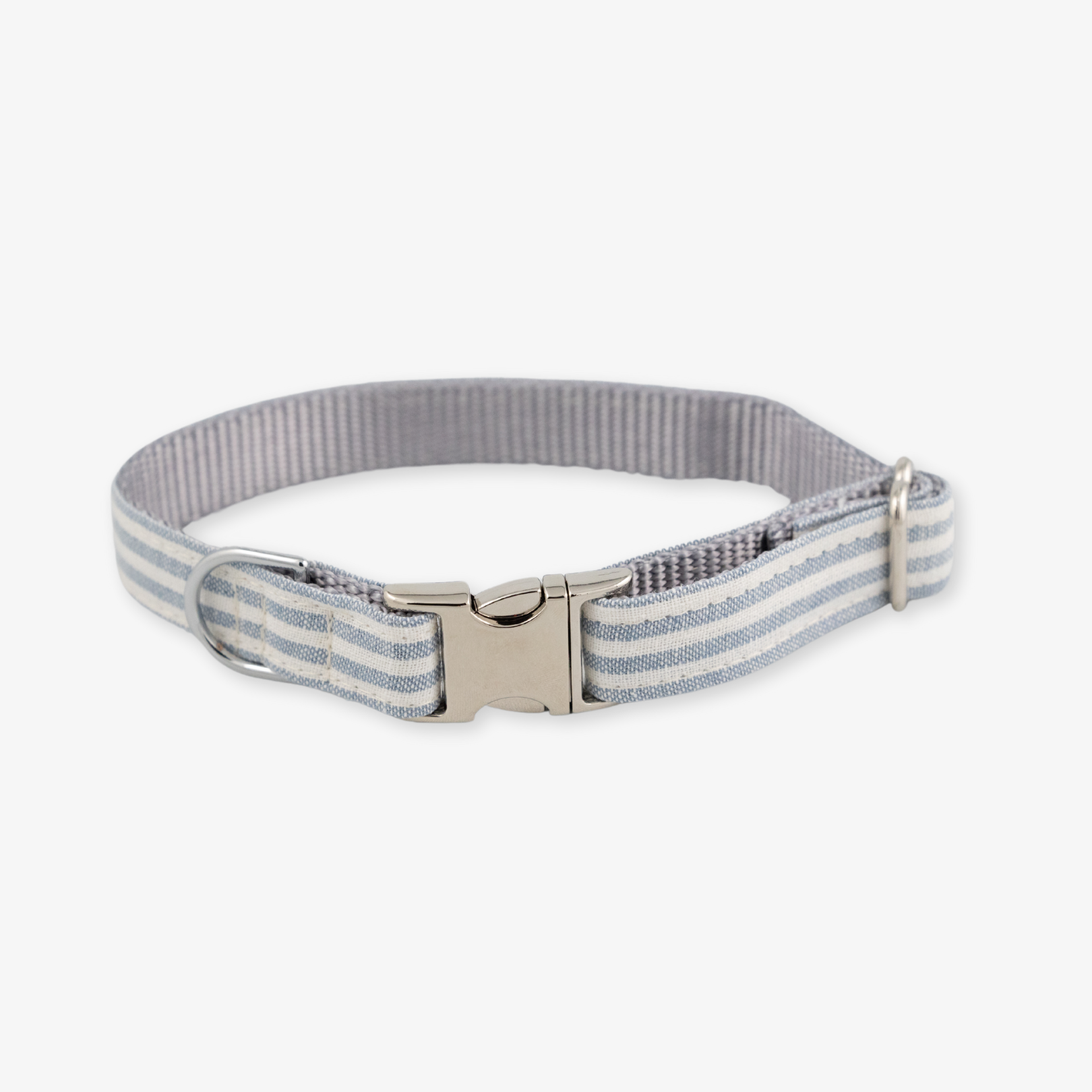 Chambray stripe dog collar