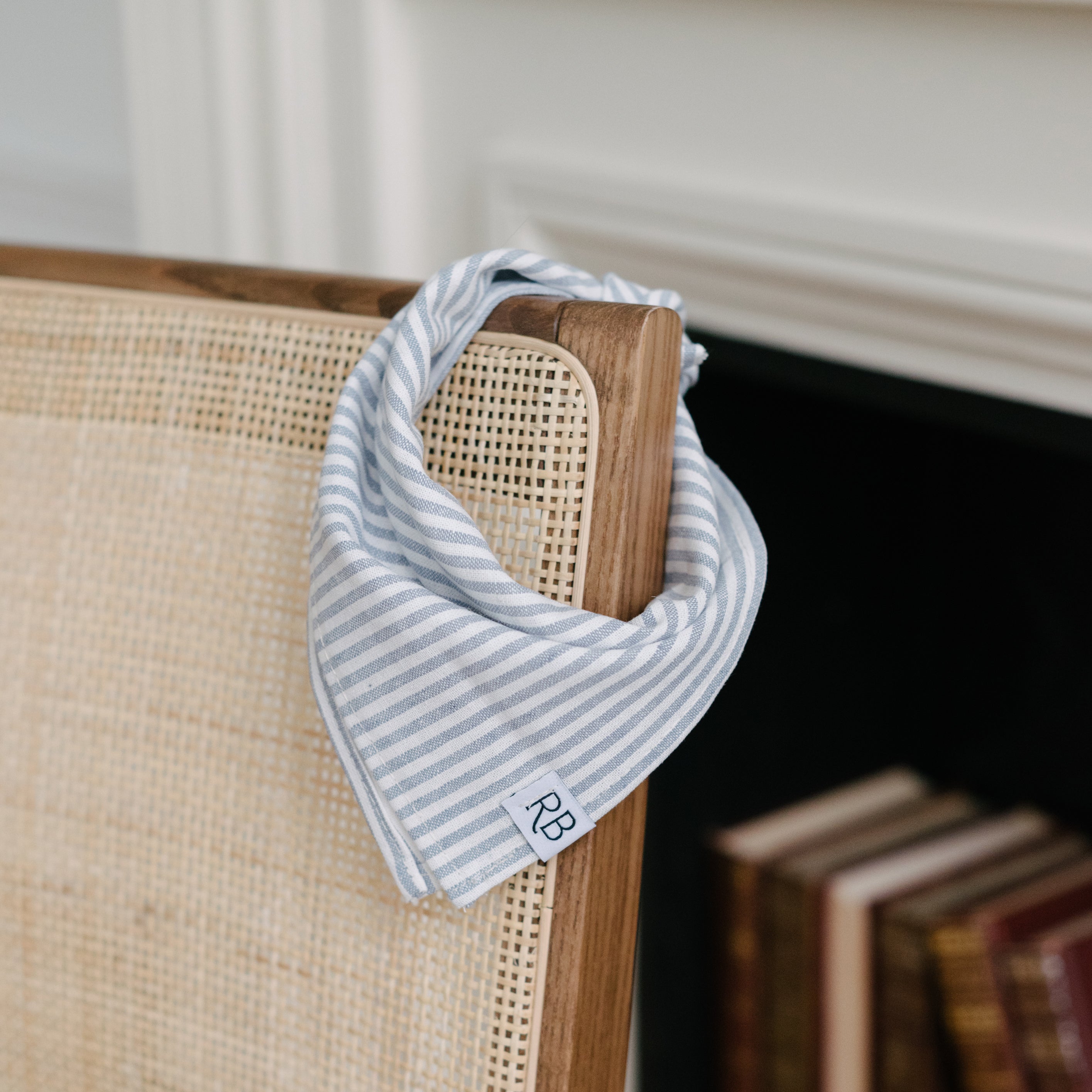 Chambray stripe dog bandana