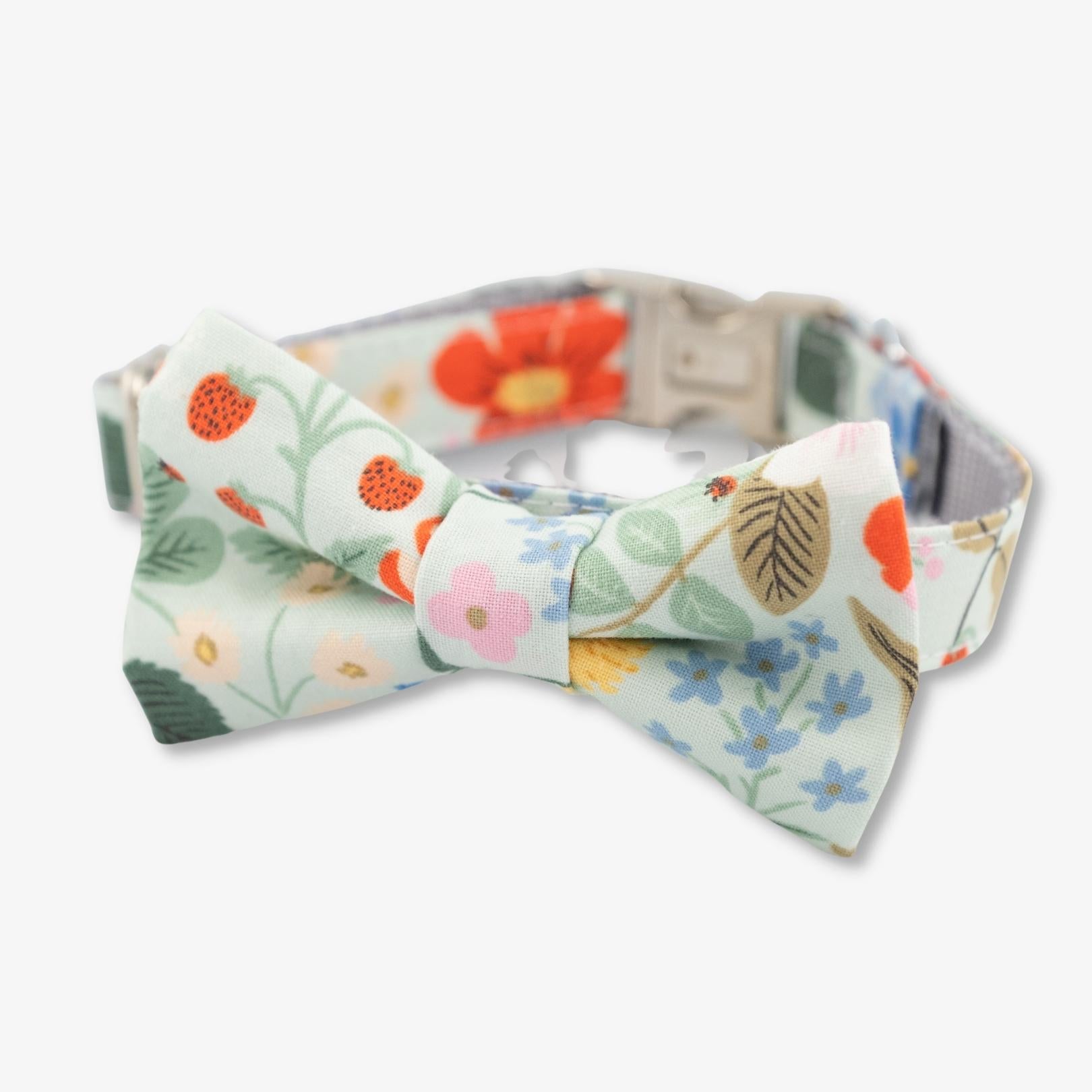 floral bow tie dog collar