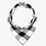 black and white check dog bandana
