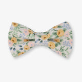 Floral patterned bow tie on a white background