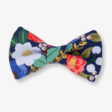 Floral patterned bow tie on a white background