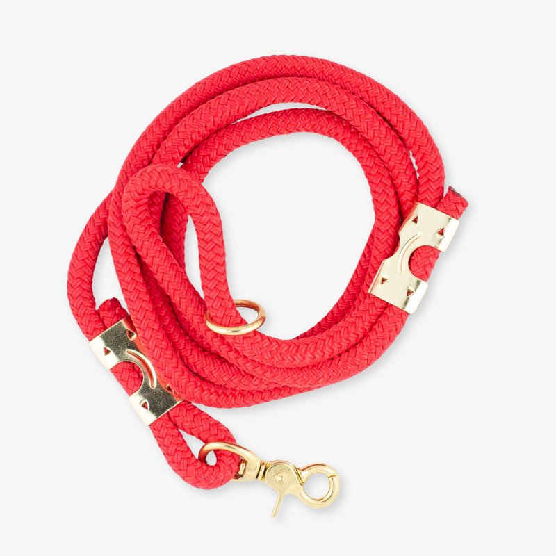 Nautical Rope Dog Leash - Red