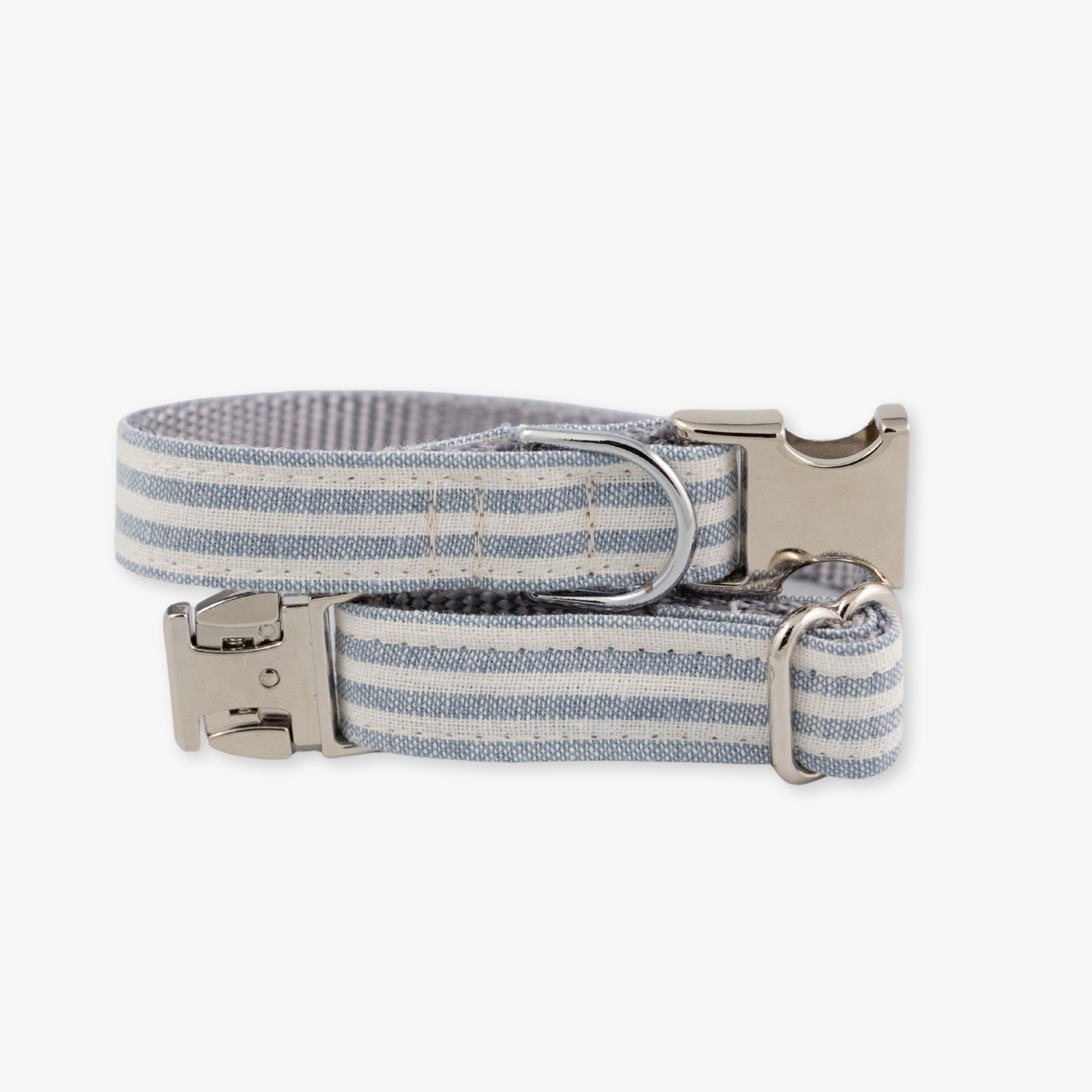 Chambray stripe dog collar