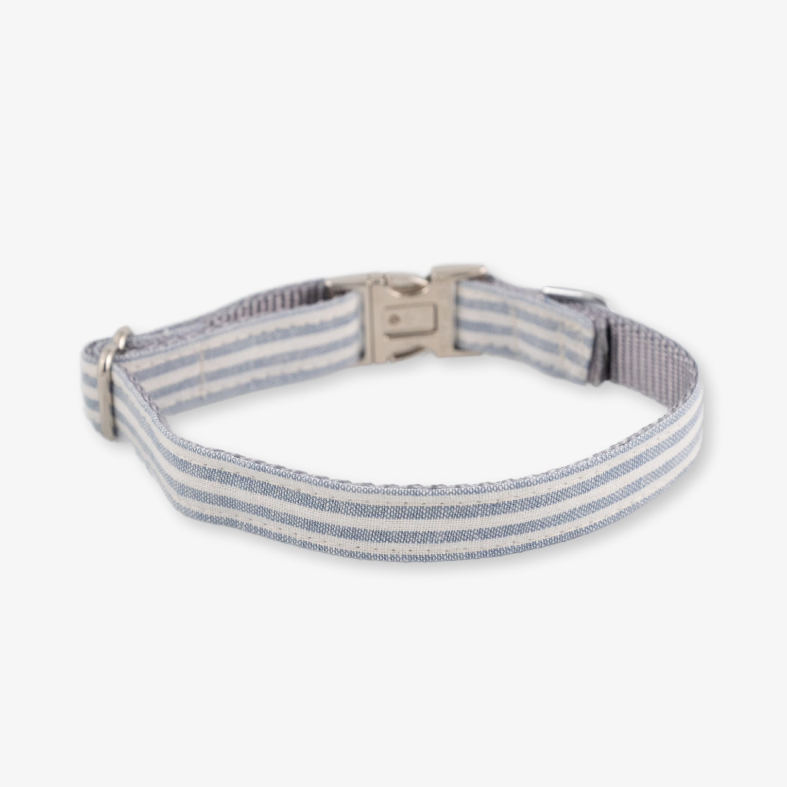 Chambray stripe dog collar
