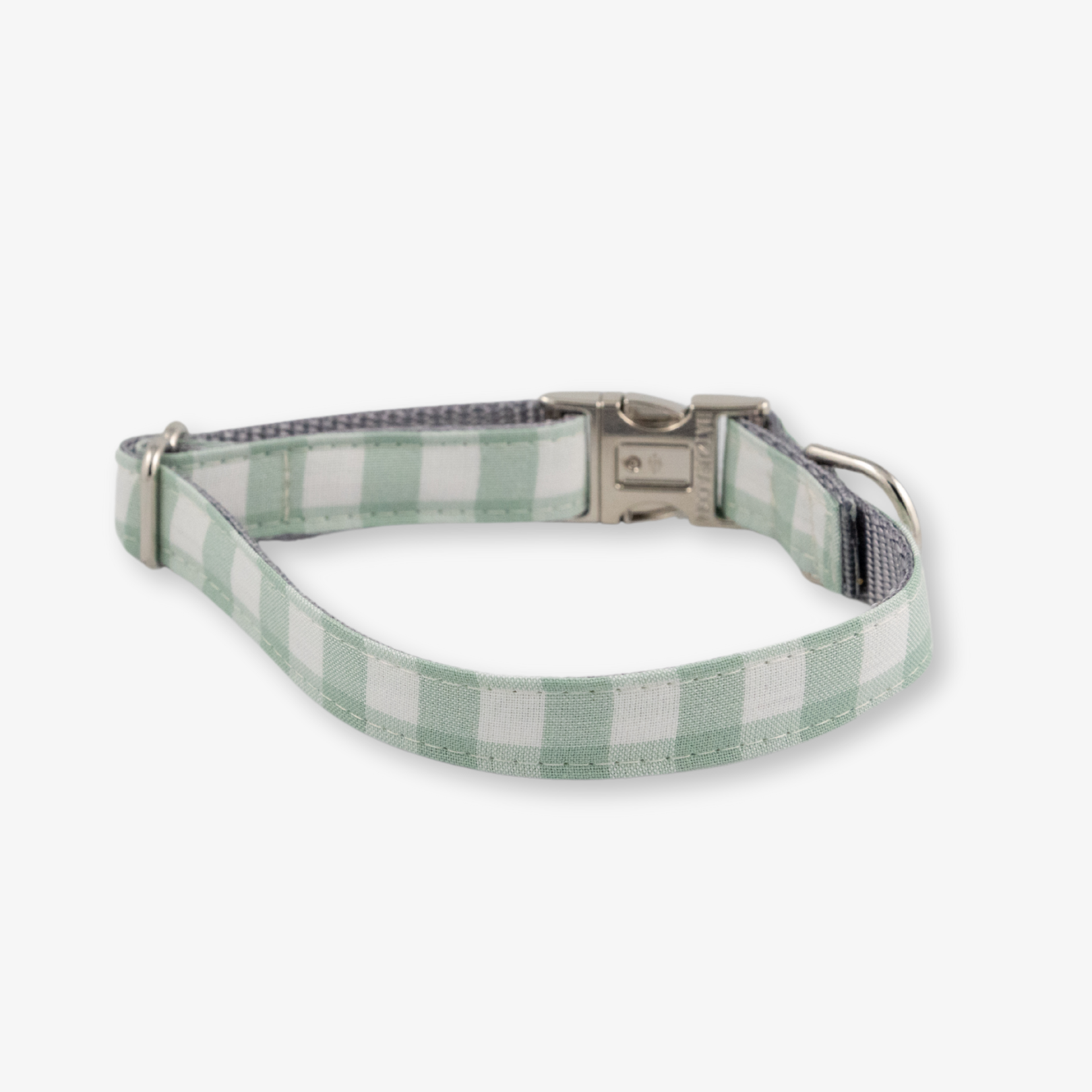 green gingham dog collar
