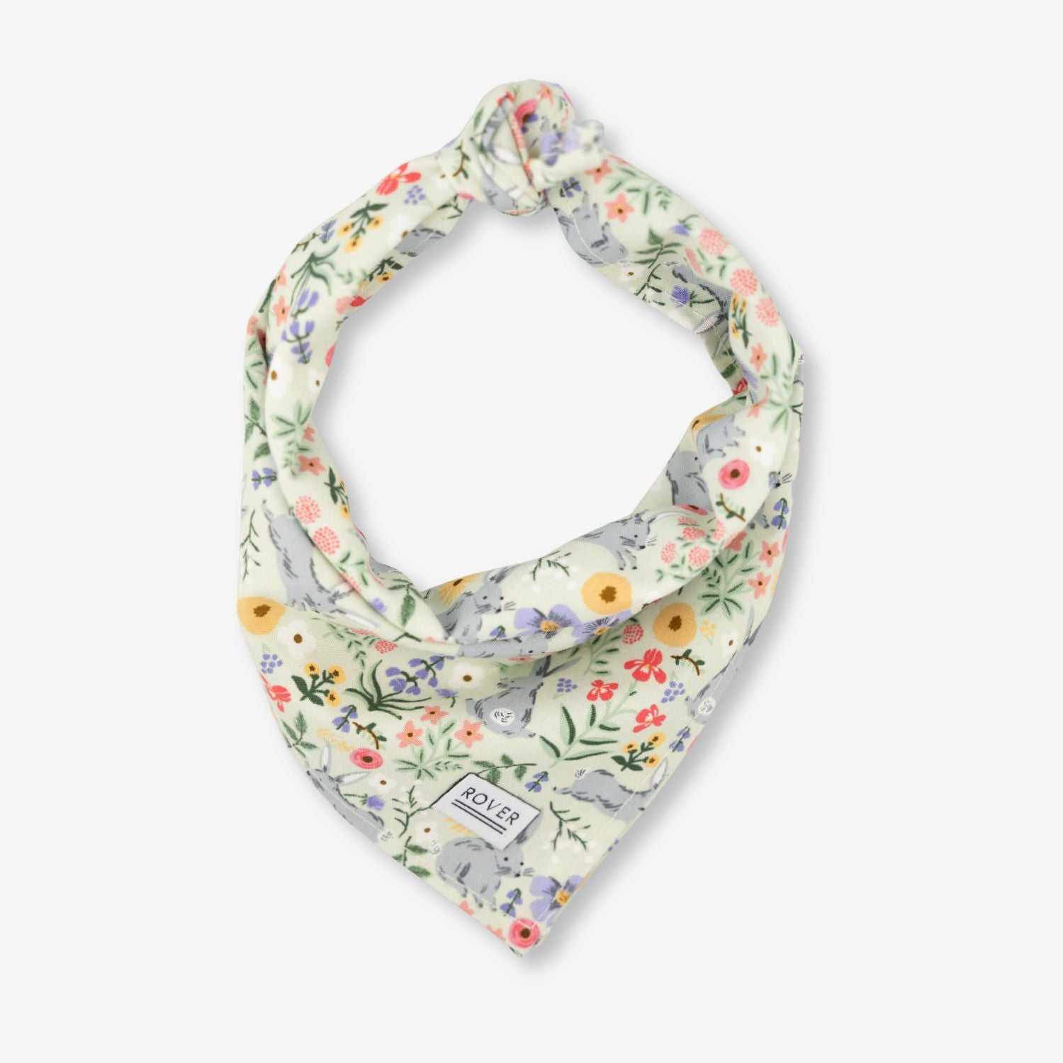 Floral patterned bandana on a white background