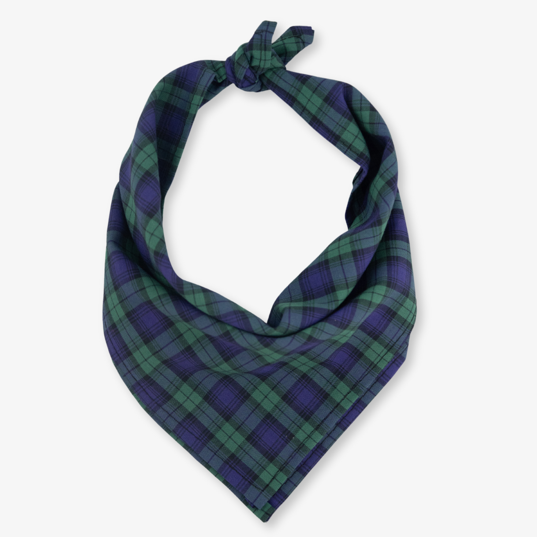 green tartan dog bandana