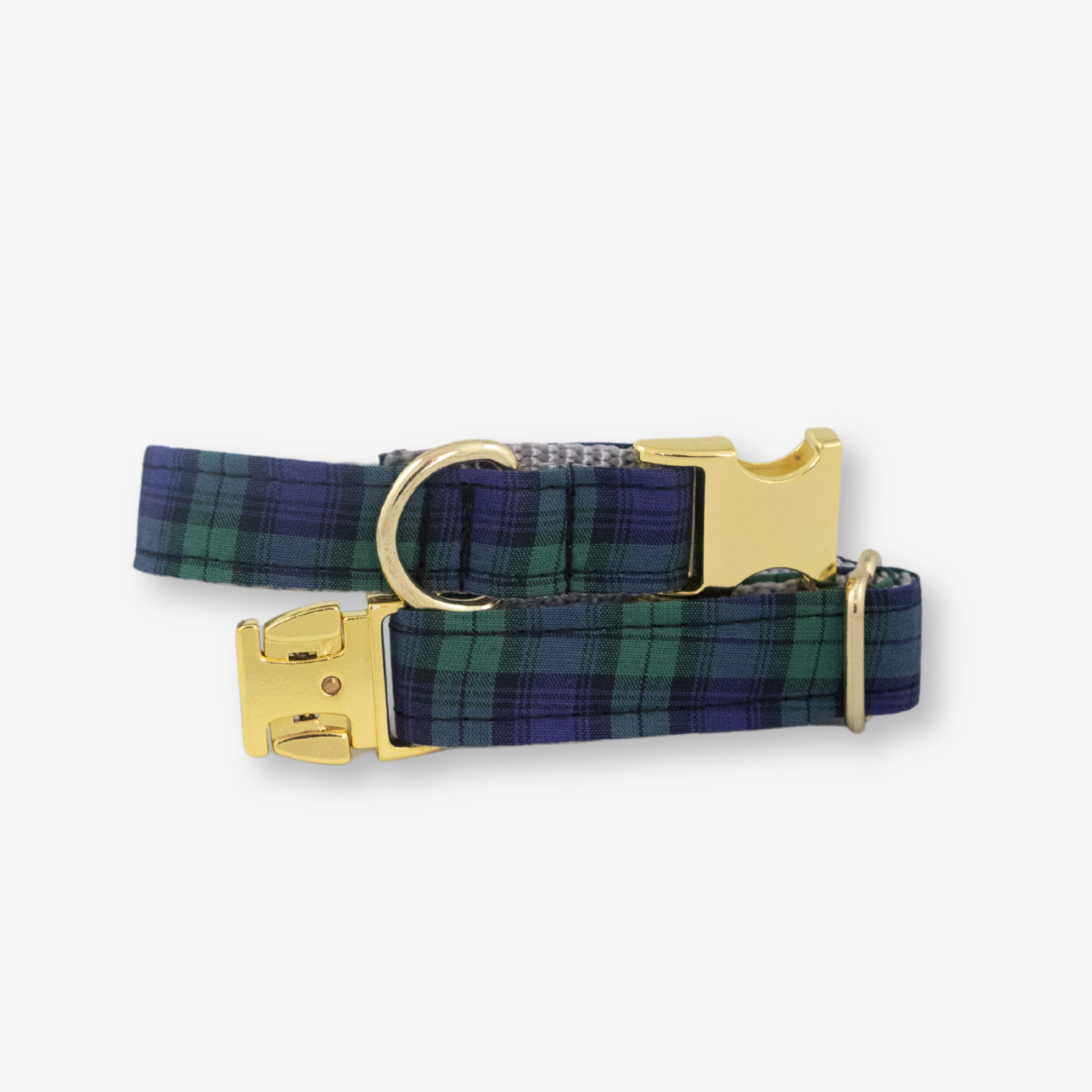 green tartan dog collar