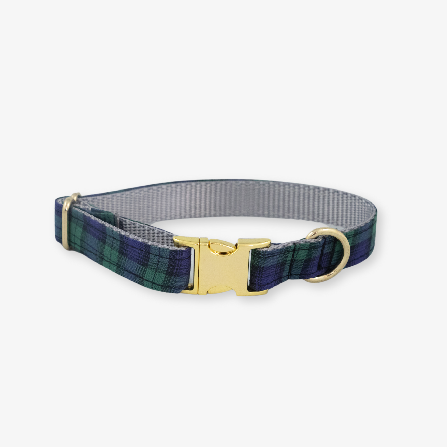 green tartan dog collar