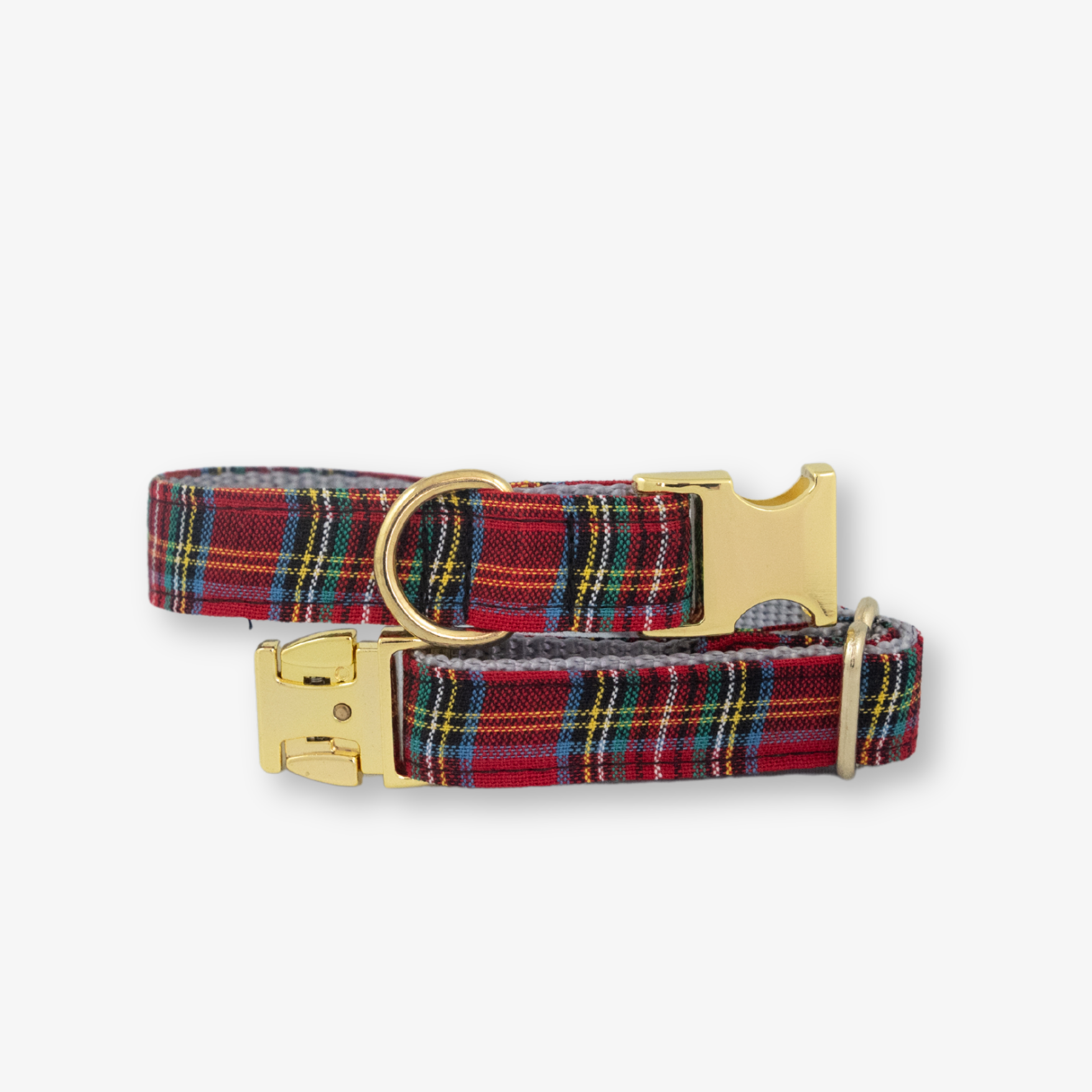 red tartan dog collar