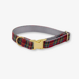 red tartan dog collar