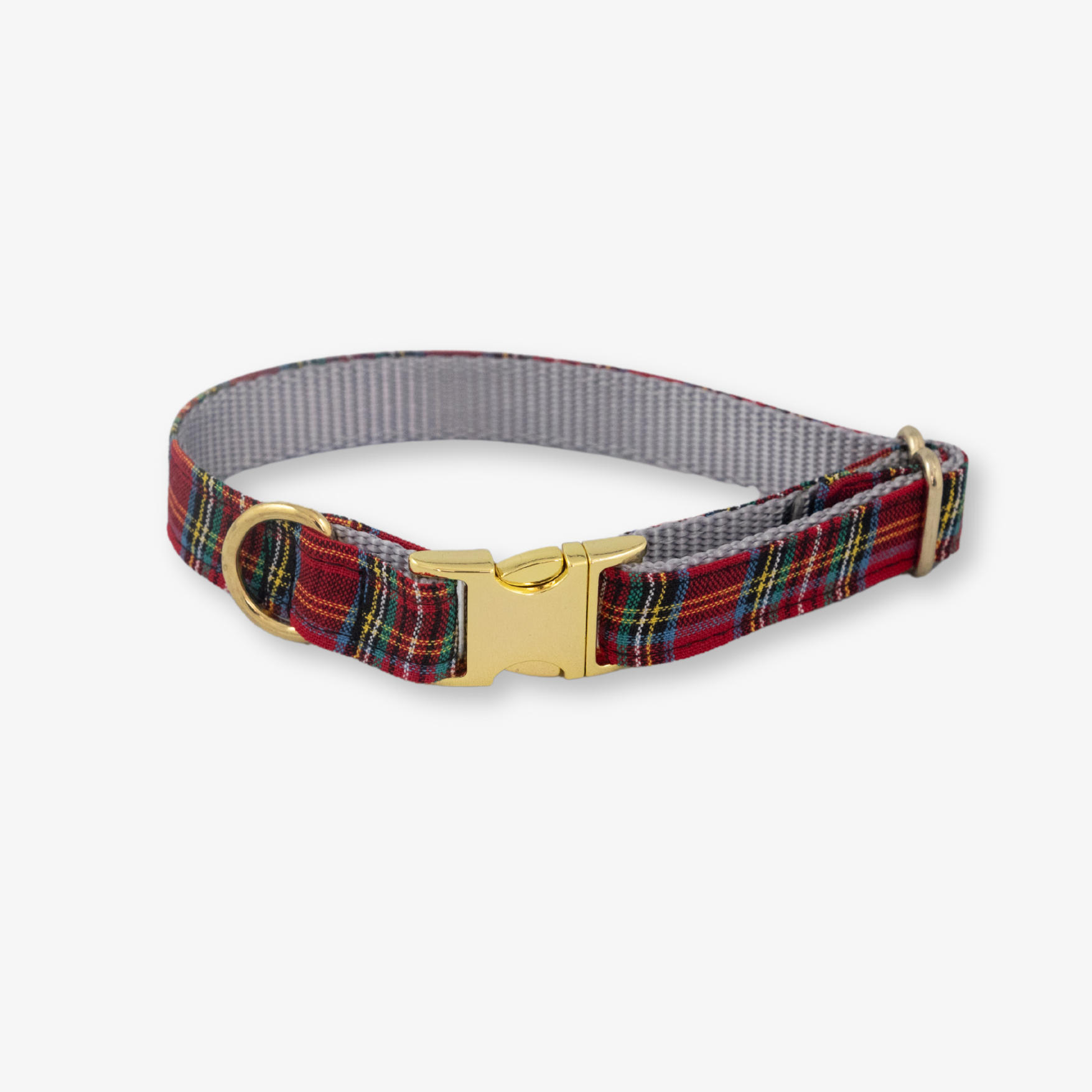 red tartan dog collar