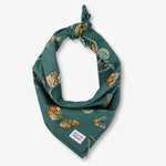 Green bandana with butterfly pattern on a white background