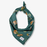 Green bandana with butterfly pattern on a white background