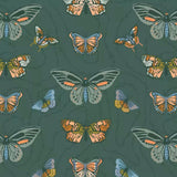 Butterfly pattern on a green background