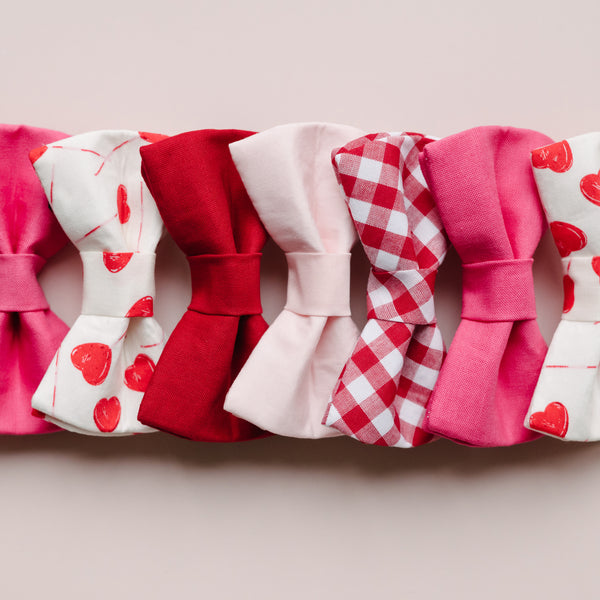 Red Gingham Dog Bow Tie
