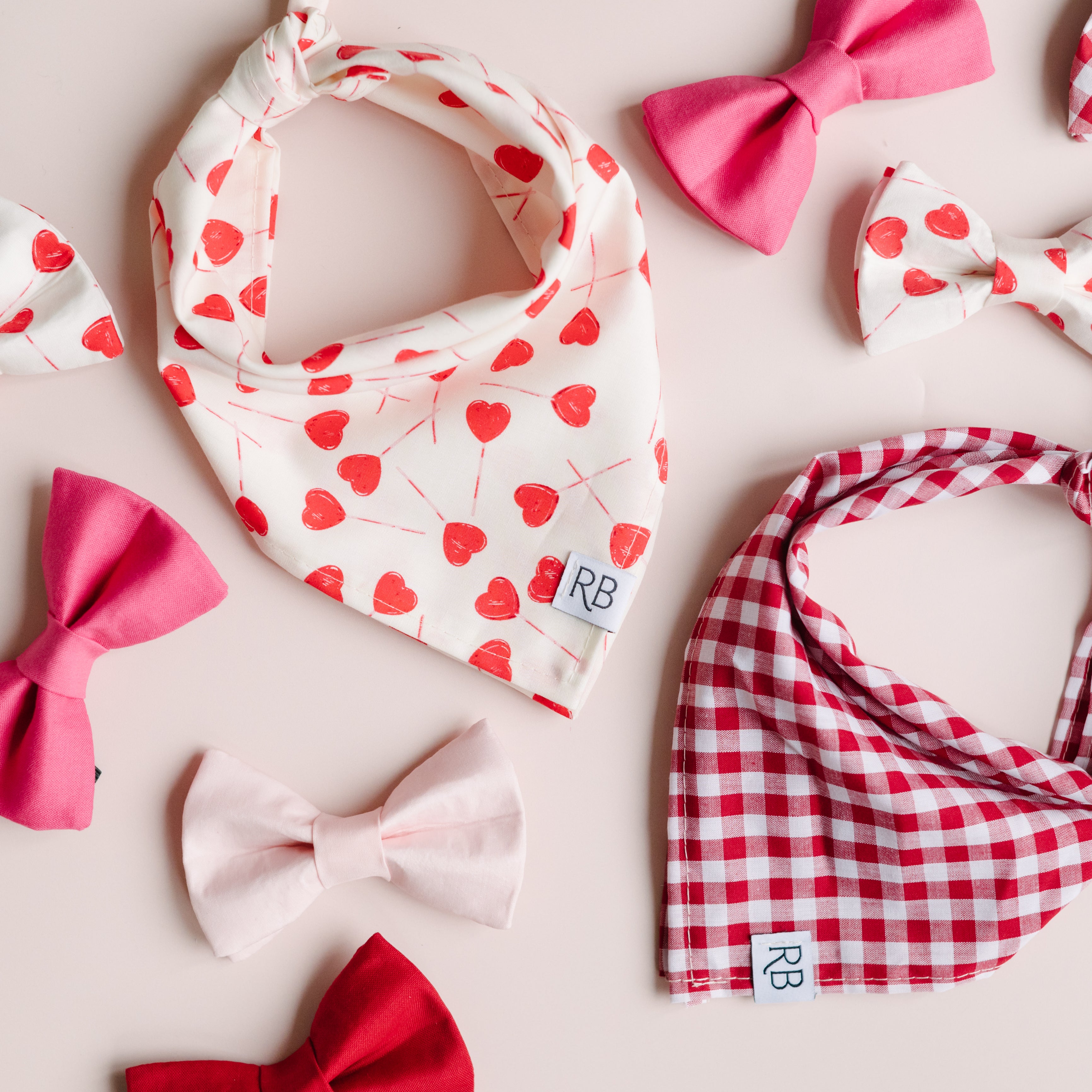 Red Gingham Dog Bow Tie