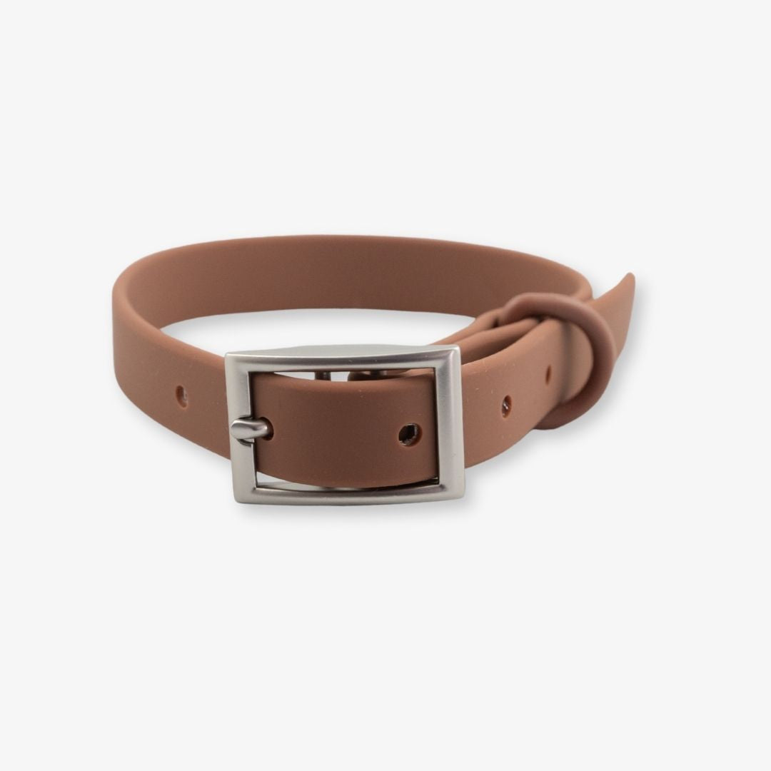 brown waterproof dog collar