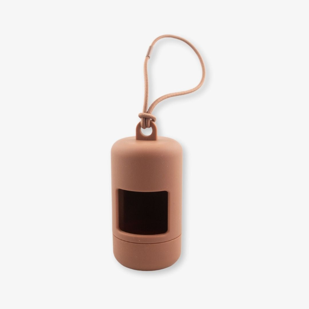 brown poop bag holder