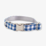 blue gingham dog collar