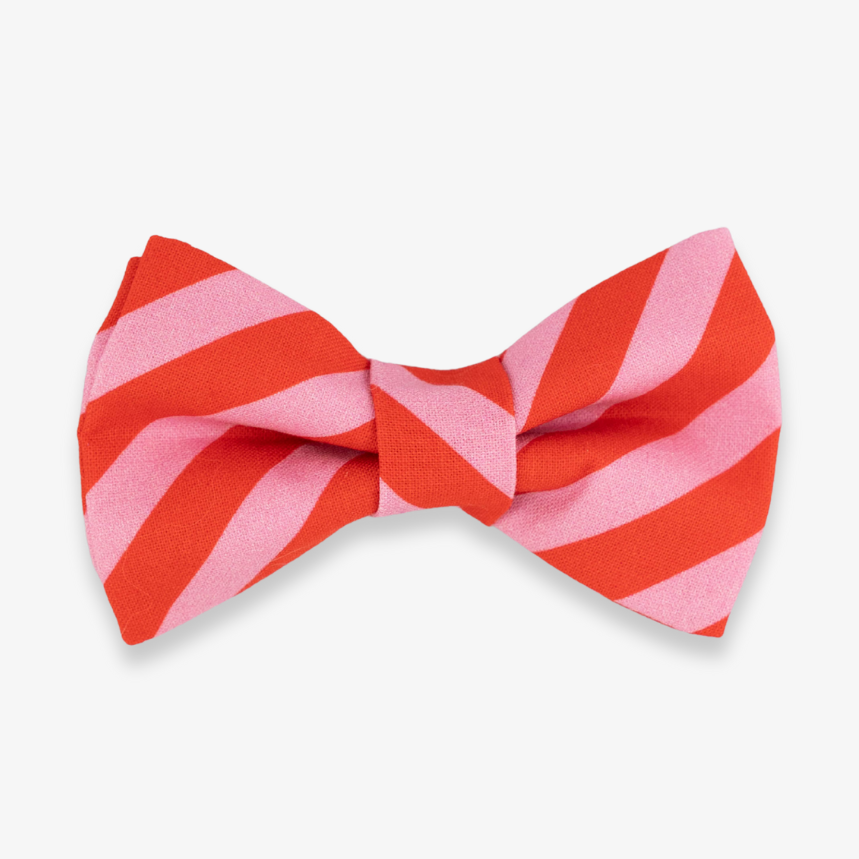 holiday stripe dog bow tie