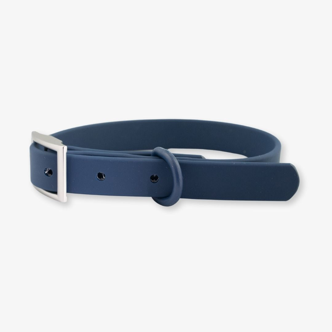 navy waterproof dog collar