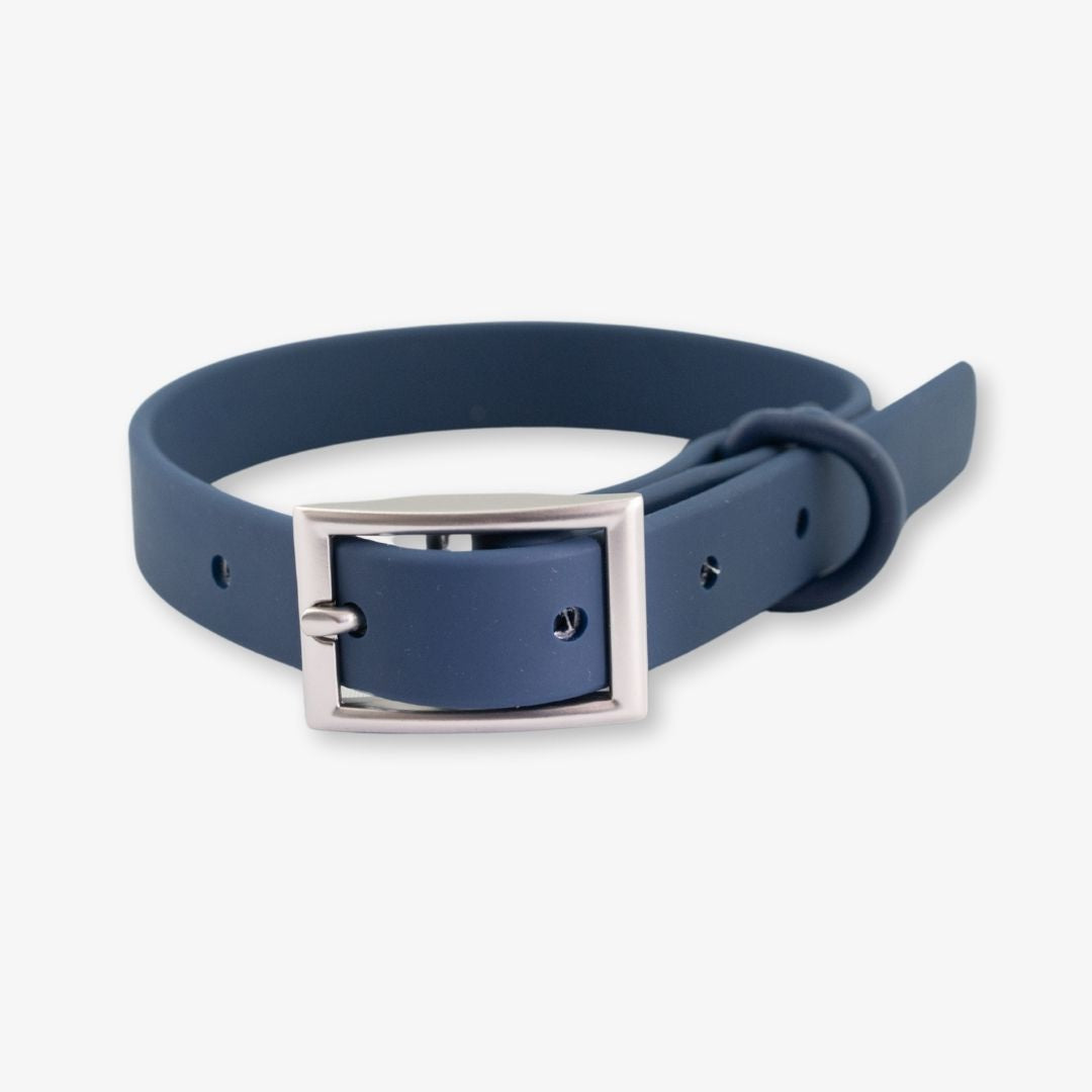navy waterproof dog collar