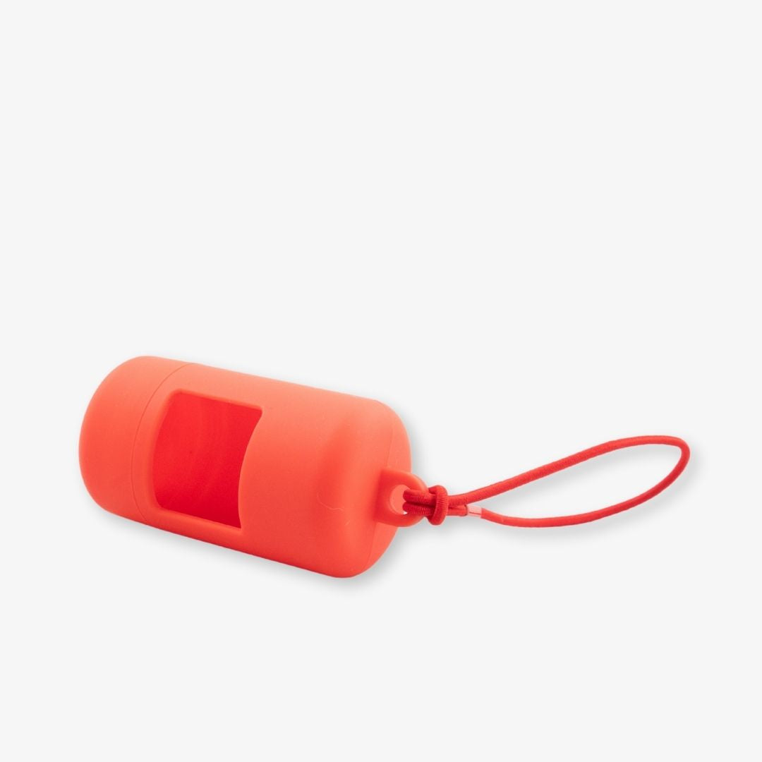red poop bag holder