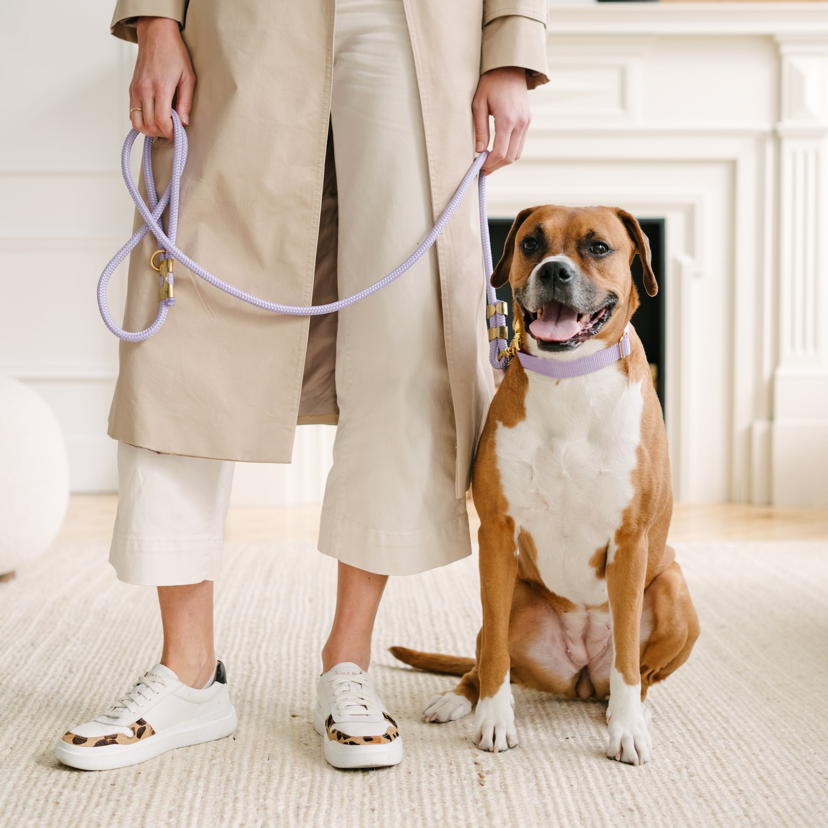 lilac rope leash