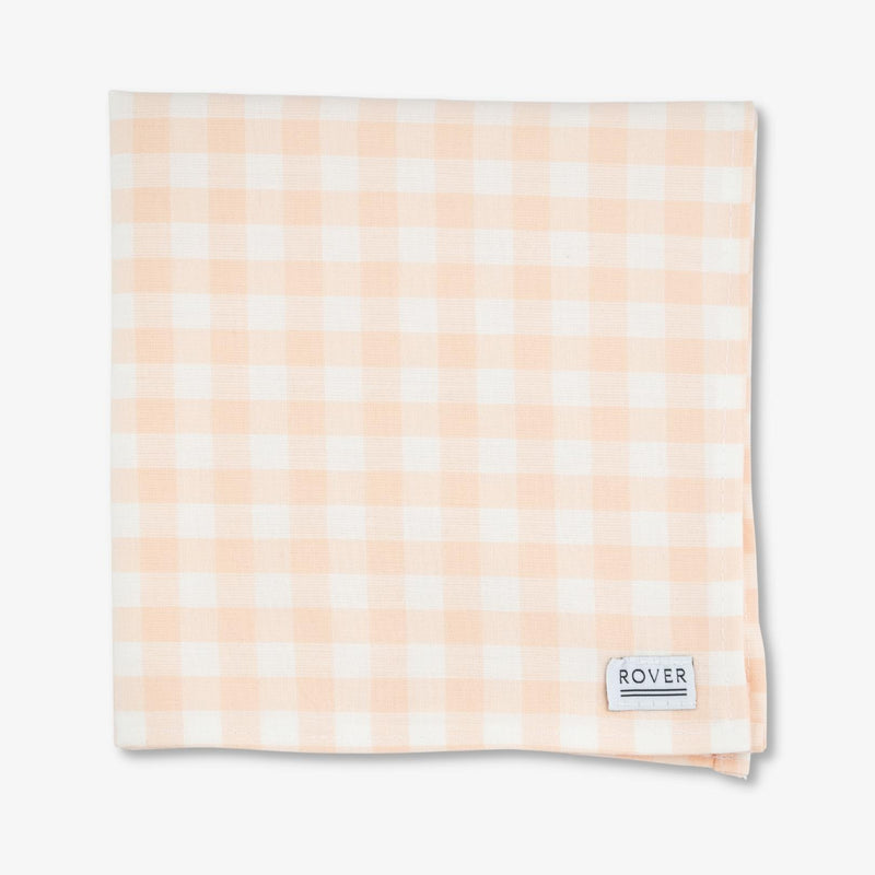blush gingham dog bandana