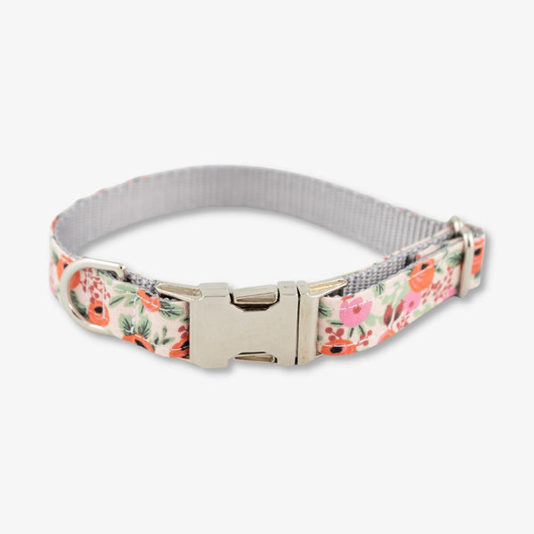 pink floral dog collar