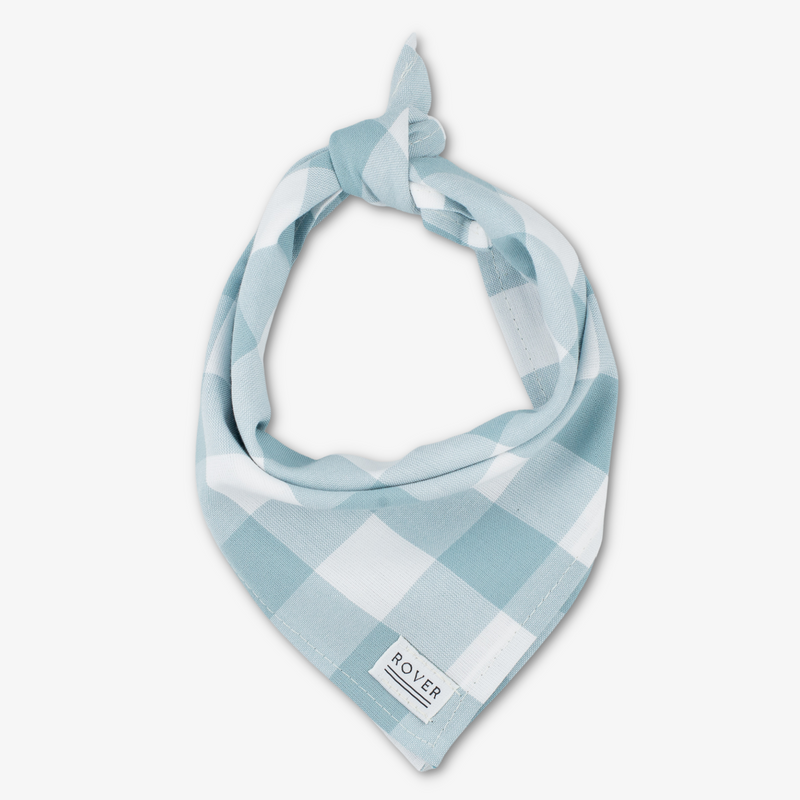 blue check dog bandana