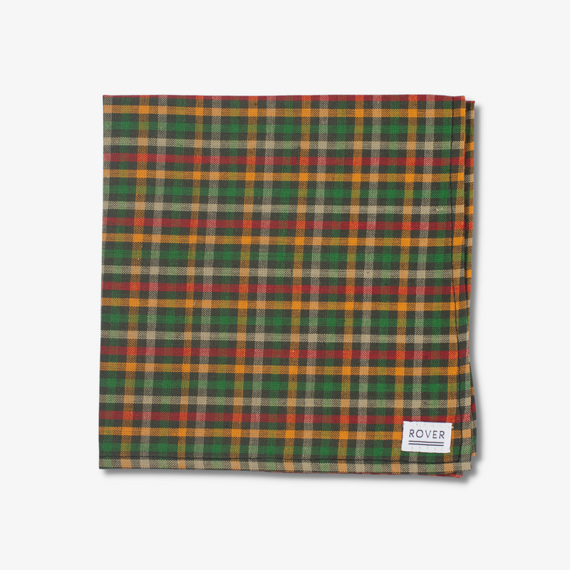 brown plaid dog bandana