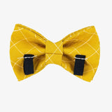 yellow plaid dog bow tie