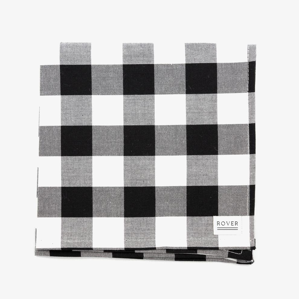 black and white check dog bandana