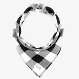 black and white check dog bandana