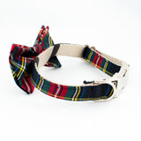 Bow Tie Dog Collar Black Tartan