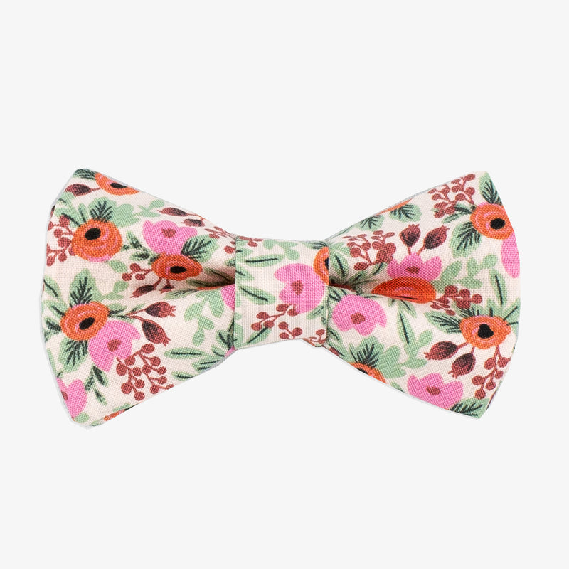 pink floral dog bow tie
